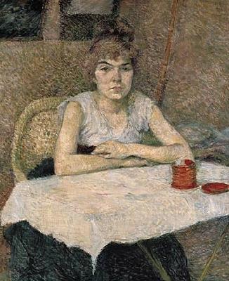 Henri de toulouse-lautrec Young woman at a table oil painting picture